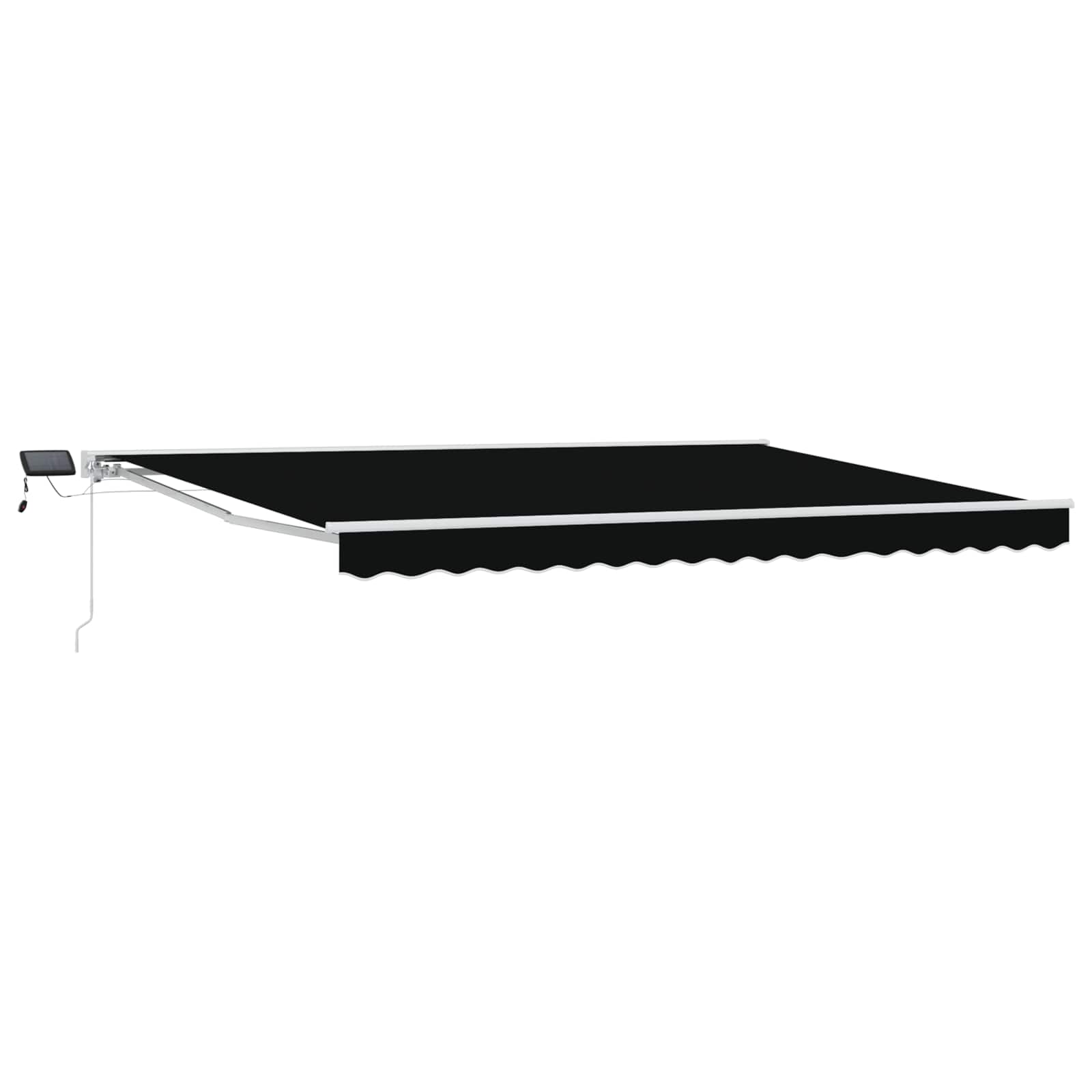 Handmatige Luifelhouder met LED's Zwart 4 × 3 m