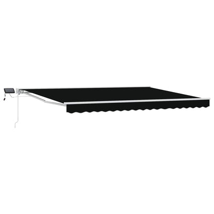 Handmatige Luifelhouder met LED's Zwart 4 × 3 m