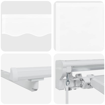 Handmatige Luifelhouder met LED's Wit 4 × 3 m
