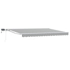 Manual Awning Anthracite and White 4 x 3.5 m with LEDs