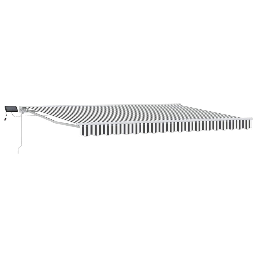 Handmatige Luifelhouder met LED's Antraciet en Wit 4 × 3,5 m