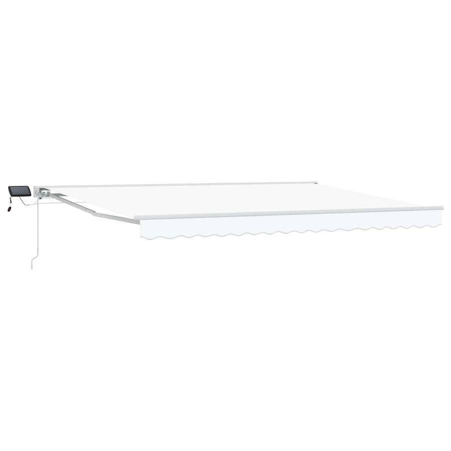 Handmatige Luifelhouder met LED's Wit 4 × 3,5 m