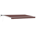 Manual Awning with LEDs Brown 4.5 x 3 m