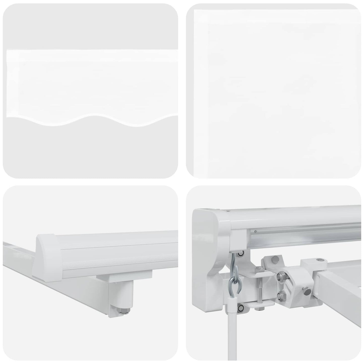 Handmatige Luifelhouder met LED's Wit 4,5 × 3 m