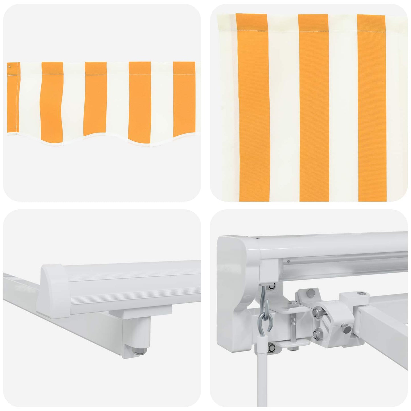 Handmatige Luifelhouder met LED's Geel en Wit 4,5 × 3,5 m