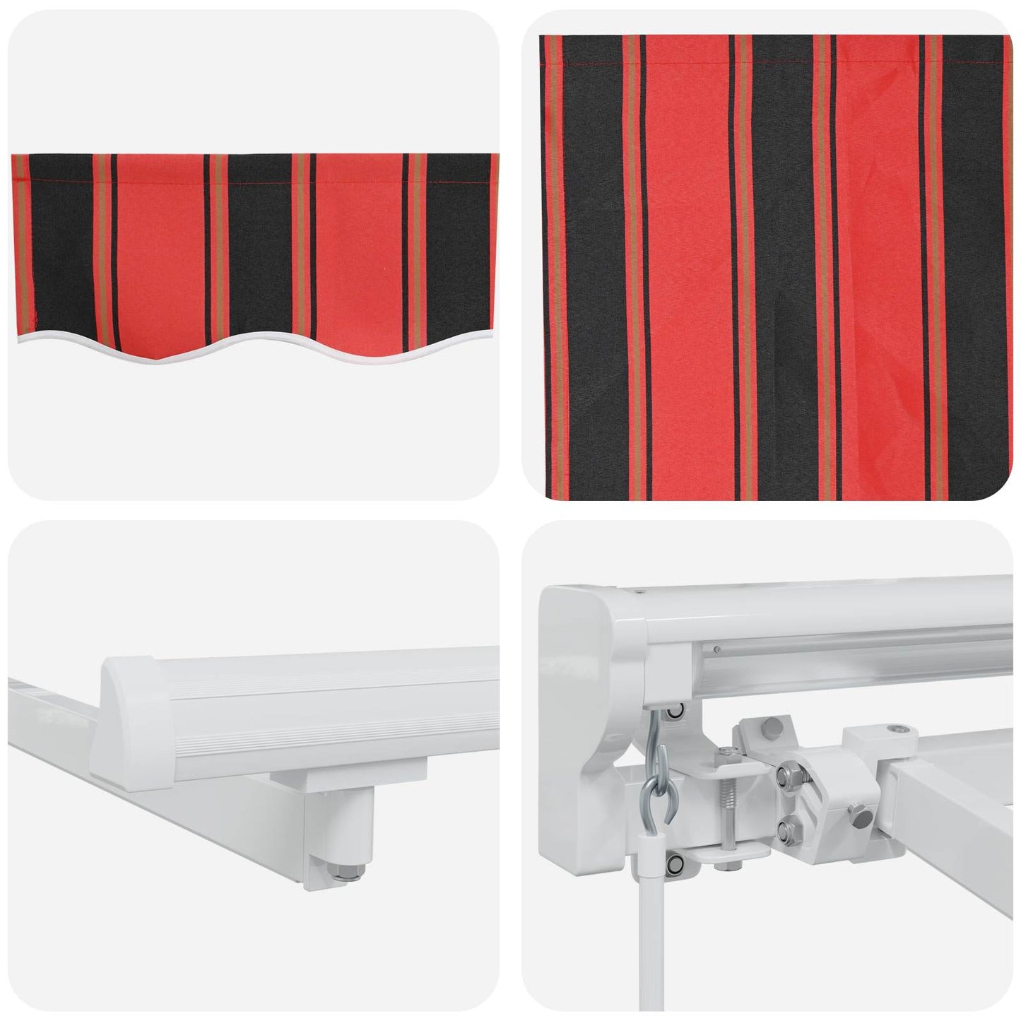 Handmatige Luifelhouder met LED's Oranje en Zwart 4,5 × 3,5 m