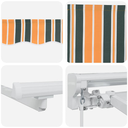 Handmatige Luifelhouder met LED's Groen en Geel 4,5 × 3,5 m