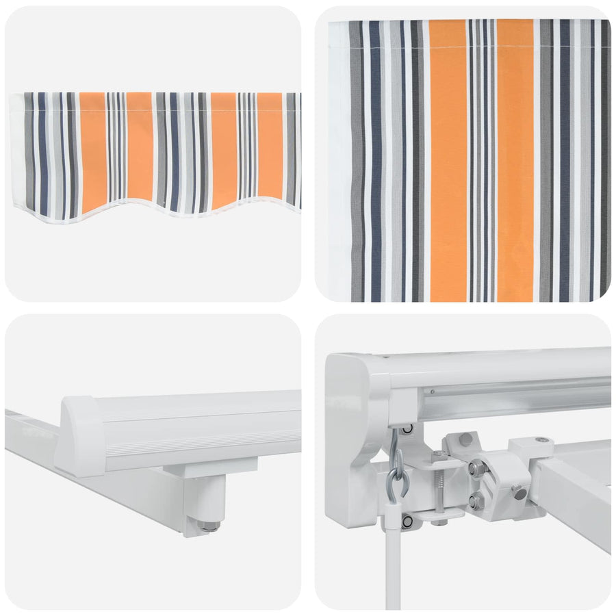 Handmatige Luifelhouder met LED's Blauw en Oranje 5 x 3 m