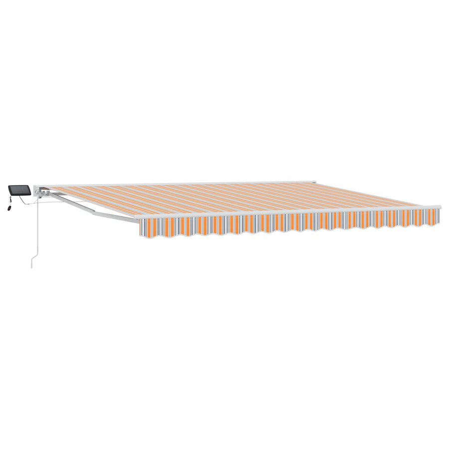 Handmatige Luifelhouder met LED's Blauw en Oranje 5 x 3 m