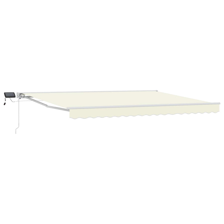 Handmatige Luifelhouder met LED's Crème 5 × 3,5 m