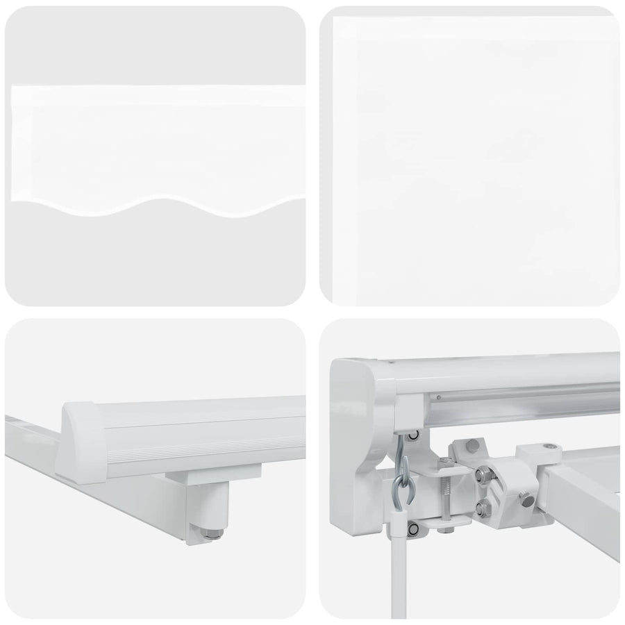 Handmatige Luifelhouder met LED's Wit 5 × 3,5 m