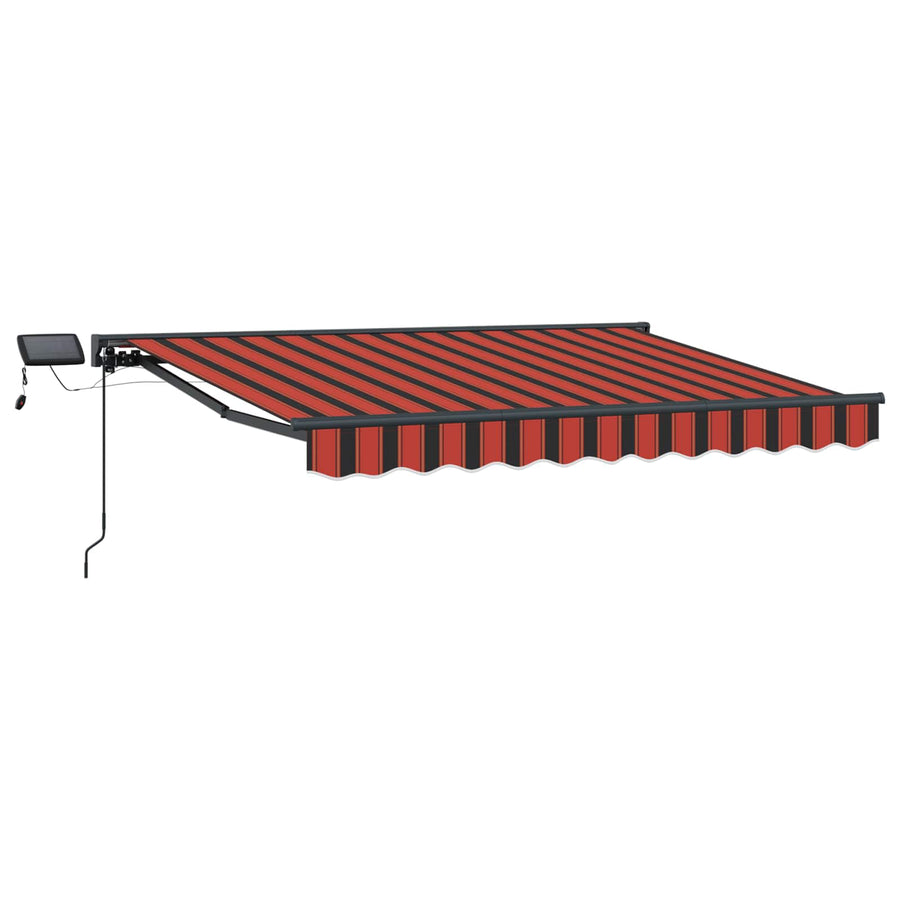 Handmatige Luifelhouder met LED's Oranje en Zwart 2,5 x 2 m