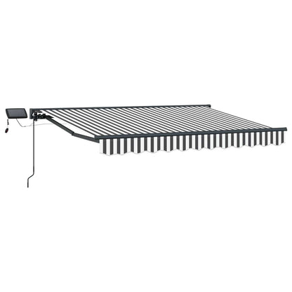 Handmatige Luifelhouder met LED's Antraciet en Wit 2,5 x 2 m