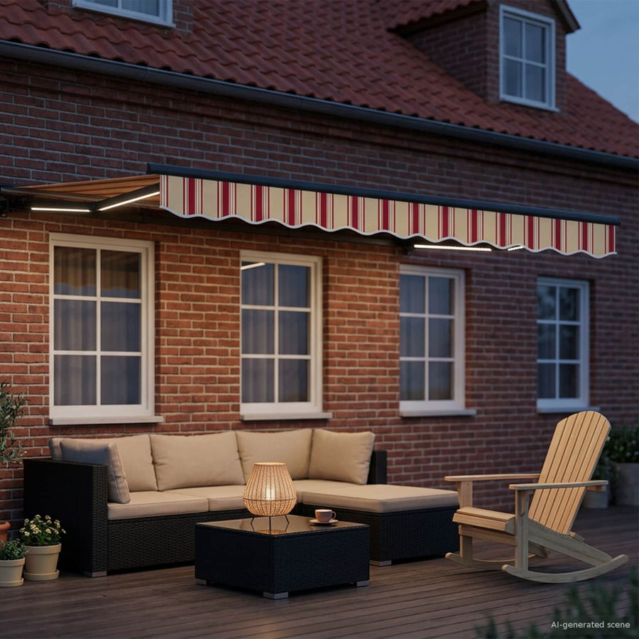Handmatige Luifelhouder met LED's 2,5 x 2 m