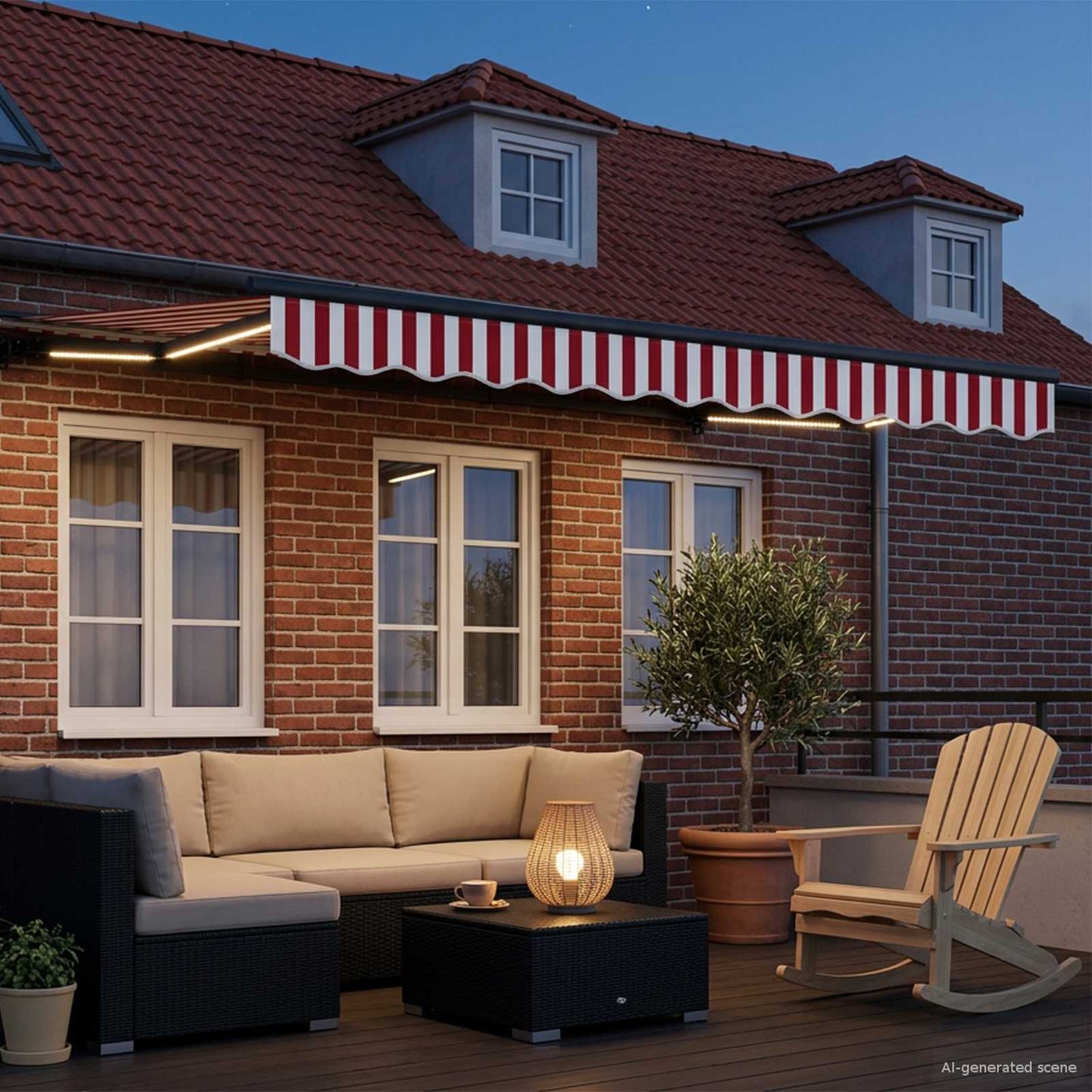 Handmatige Luifelhouder met LED's 2,5 x 2 m