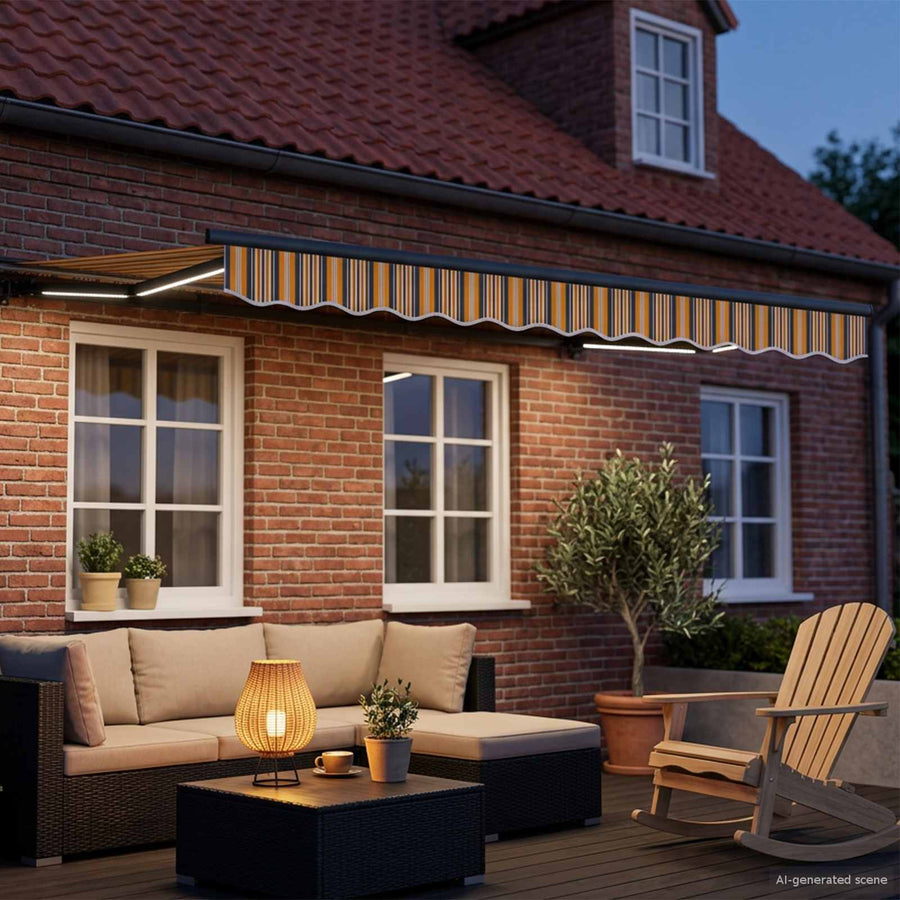 Handmatige Luifelhouder met LED's 2,5 x 2 m