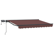 Manual Awning with LEDs Brown 3 x 2 m