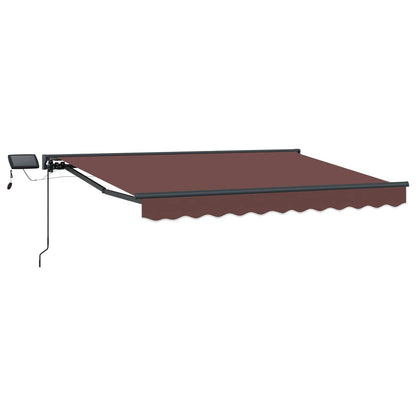 Handmatige Luifelhouder met LED's Bruin 3,5 x 2 m