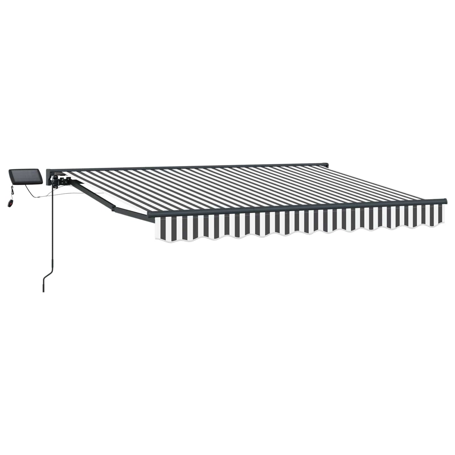 Handmatige Luifelhouder met LED's Antraciet en Wit 3,5 x 2 m