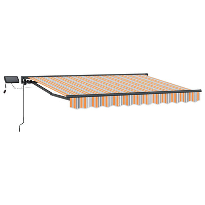 Handmatige Luifelhouder met LED's Blauw en Oranje 3,5 x 2 m
