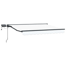 Handmatige Luifelhouder met LED's Wit 3,5 x 2 m