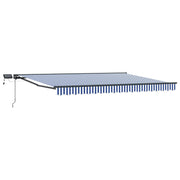Luifel 4 x 2 m blauw wit met LED