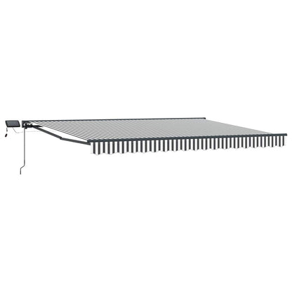 Handmatige Luifelhouder met LED's Antraciet en Wit 4 x 2 m