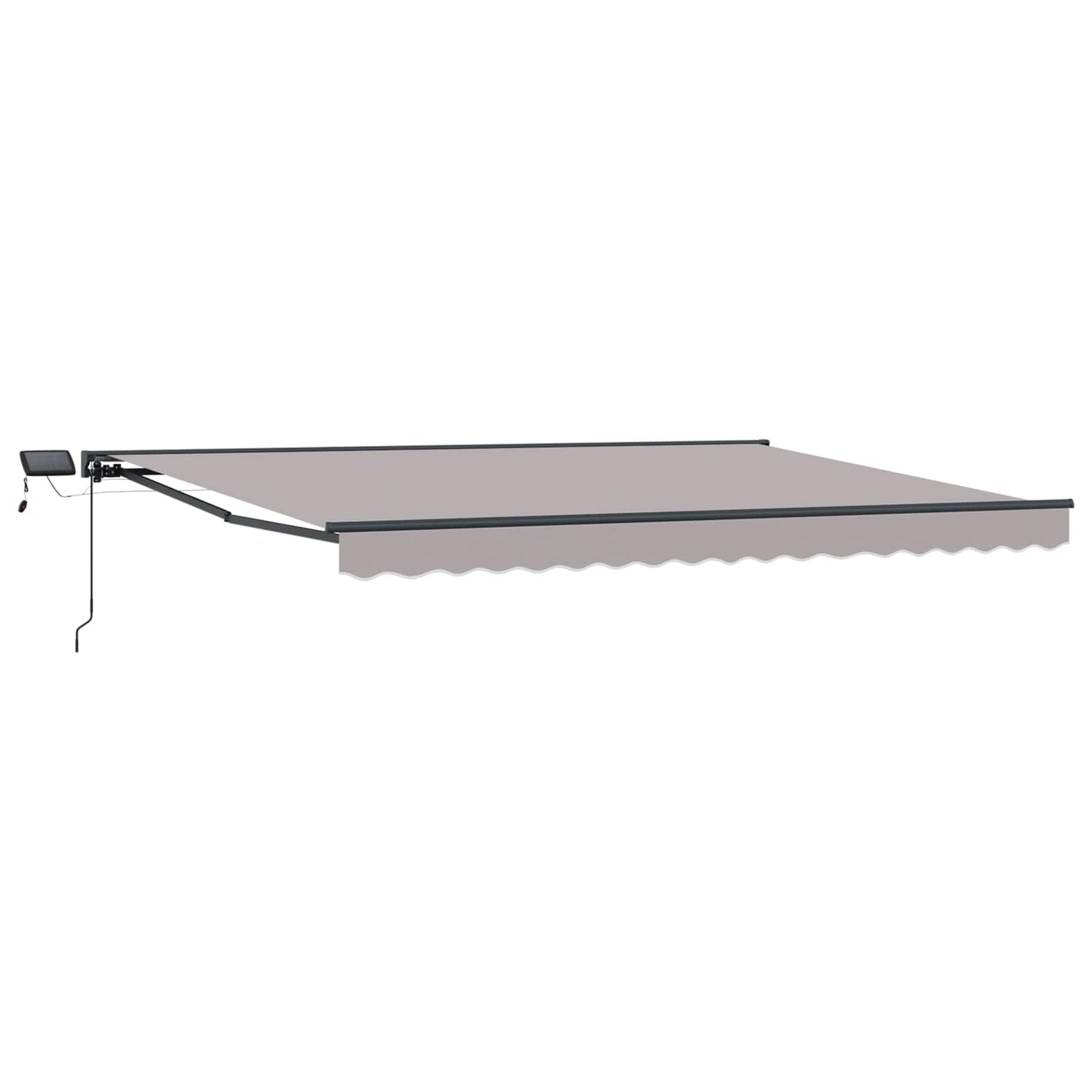 Handmatige Luifelhouder met LED's Lichtgrijs 4 x 2 m