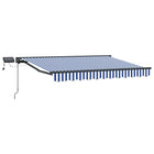 Manual Awning with Blue and White LEDs 3 x 2.5 m
