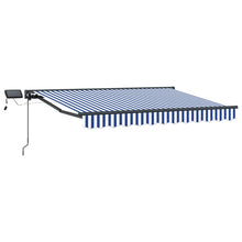 Handmatige Luifelhouder met LED's Blauw en Wit 3 x 2,5 m
