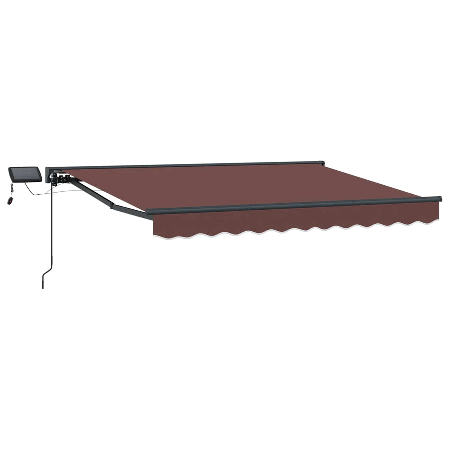 Handmatige Luifelhouder met LED's Bruin 3 x 2,5 m