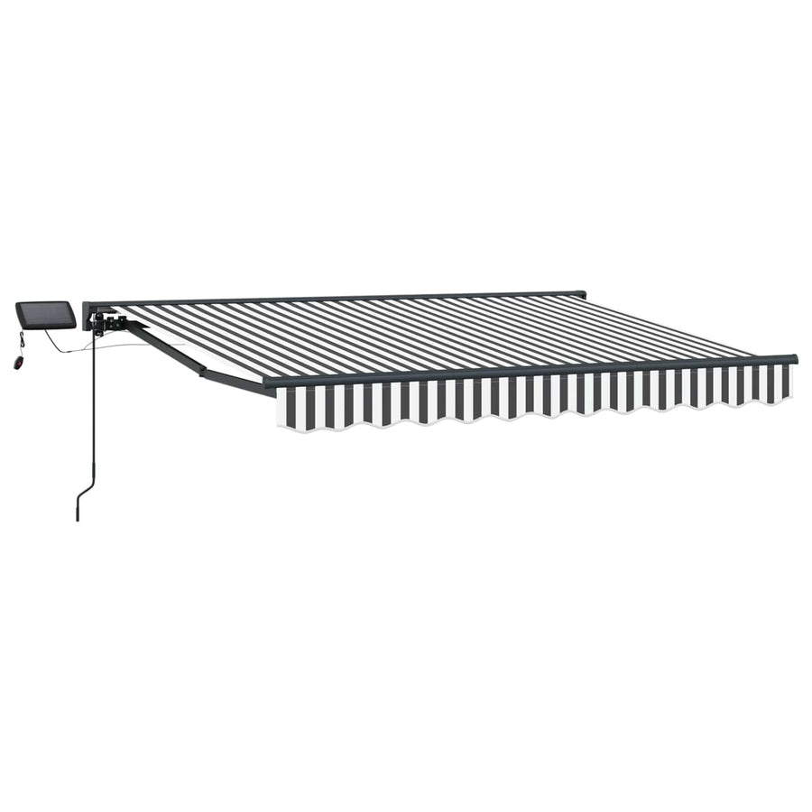 Handmatige Luifelhouder met LED's Antraciet en Wit 3 x 2,5 m