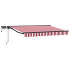 Manual Awning Holder with LEDs Red and White 3 x 2.5 m