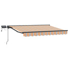 Manual Awning Holder with LEDs Blue and Orange 3 x 2.5 m