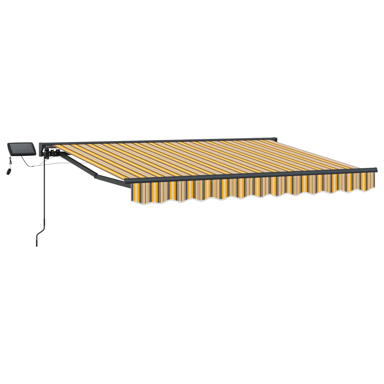 Handmatige Luifelhouder met LED's Geel en Grijs 3 x 2,5 m