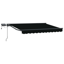Handmatige Luifelhouder met LED's Zwart 3 x 2,5 m