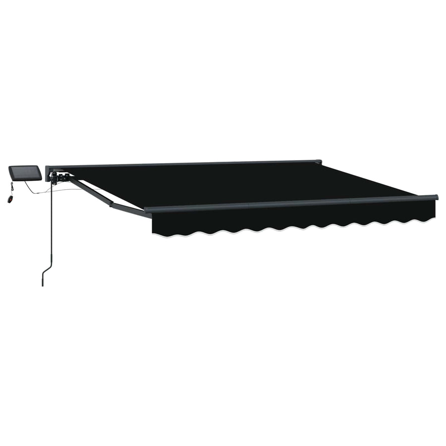 Handmatige Luifelhouder met LED's Zwart 3 x 2,5 m