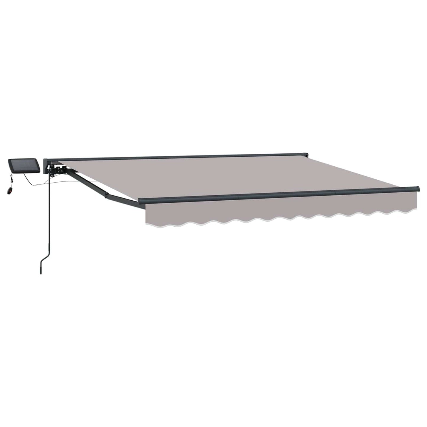Handmatige Luifelhouder met LED's Lichtgrijs 3 x 2,5 m