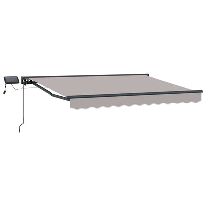 Handmatige Luifelhouder met LED's Lichtgrijs 3 x 2,5 m