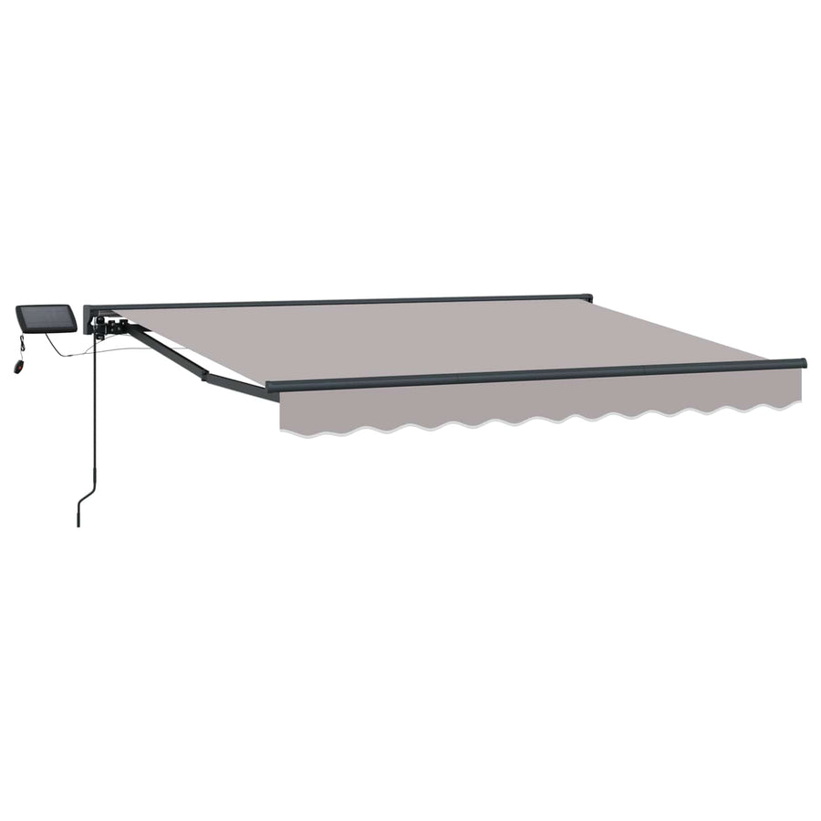 Handmatige Luifelhouder met LED's Lichtgrijs 3 x 2,5 m