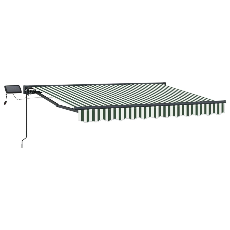 Handmatige Luifelhouder met LED's Groen en Wit 3 x 2,5 m