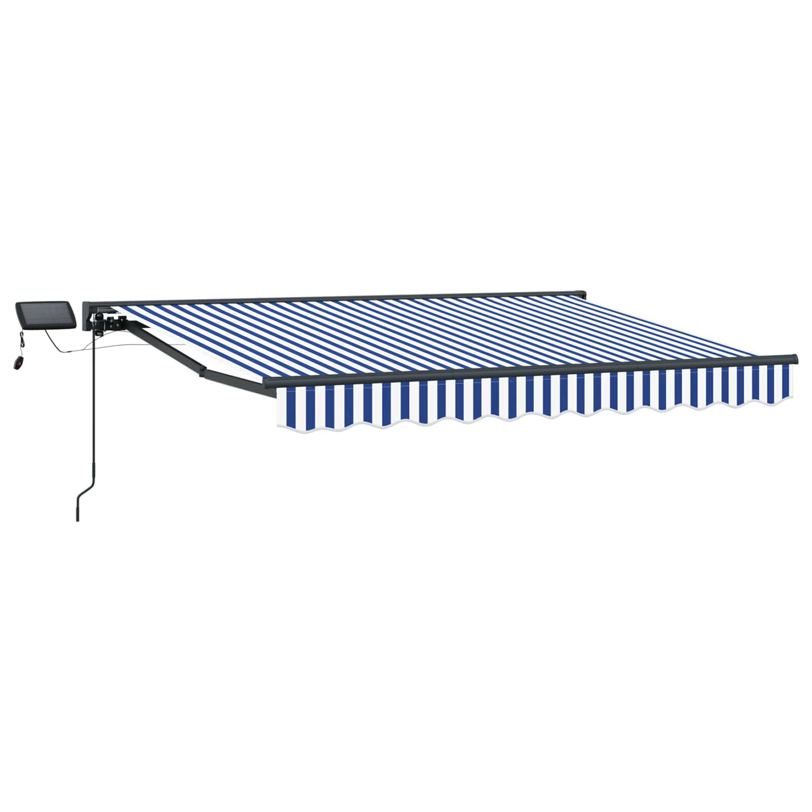Handmatige Luifelhouder met LED's Blauw en Wit 3,5 x 2,5 m