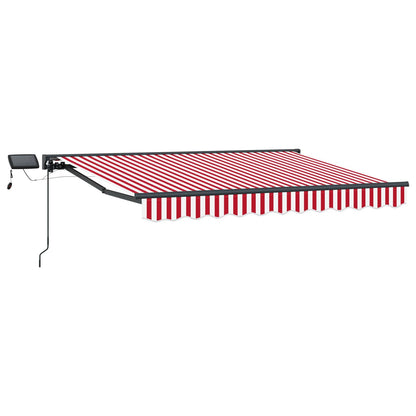 Handmatige Luifelhouder met LED's Rood en Wit 3,5 x 2,5 m