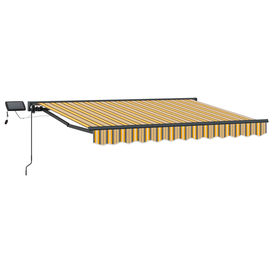 Handmatige Luifelhouder met LED's Geel en Grijs 3,5 x 2,5 m