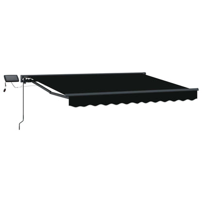 Handmatige Luifelhouder met LED's Zwart 3,5 x 2,5 m