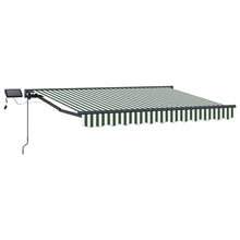 Handmatige Luifelhouder met LED's Groen en Wit 3,5 x 2,5 m