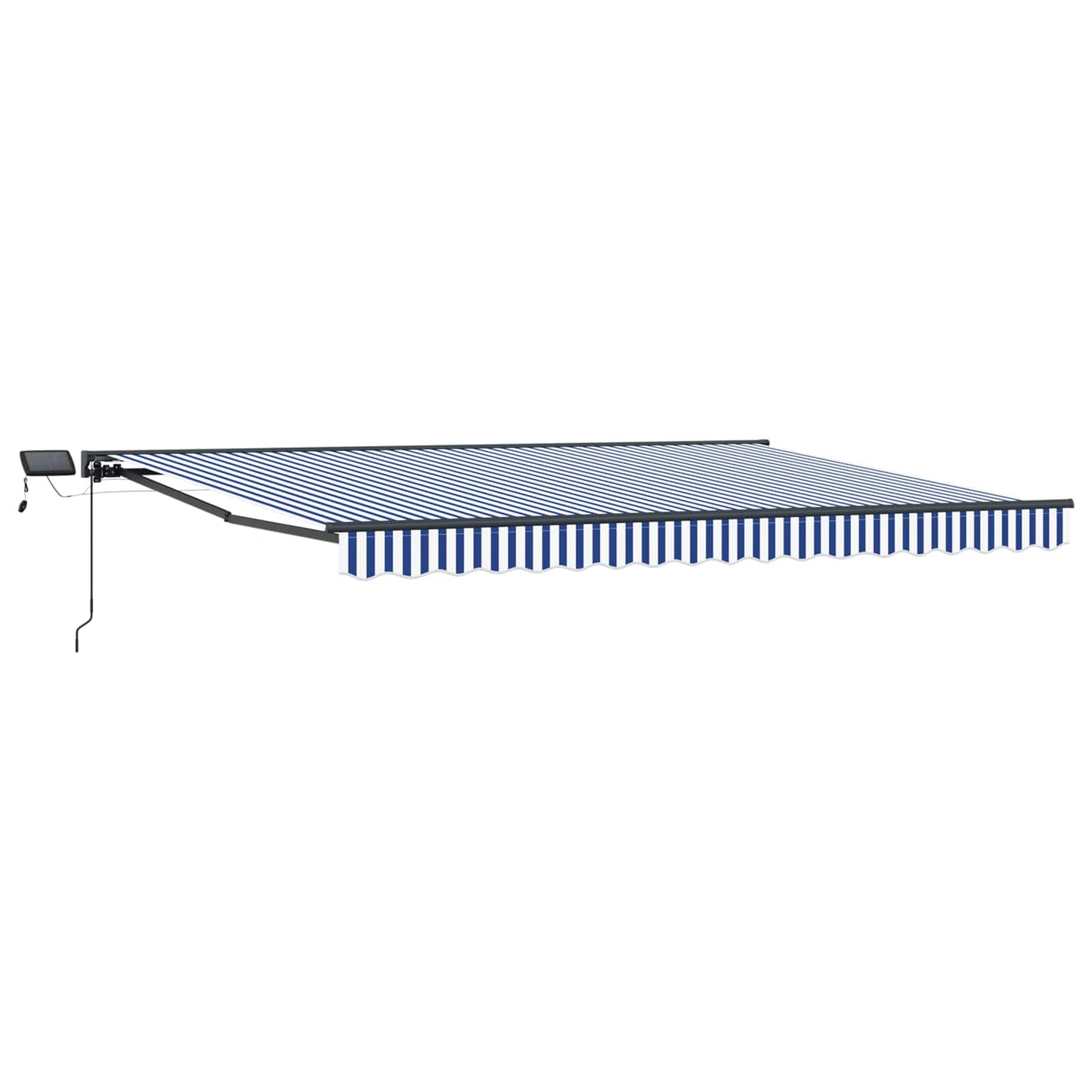 Handmatige Luifelhouder met LED's Blauw en Wit 4 × 3 m