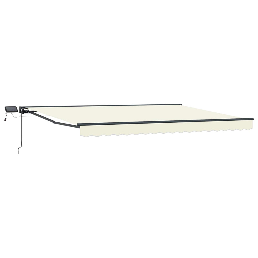 Handmatige Luifelhouder met LED's Crème 4 × 3 m