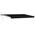 Manual Awning with LEDs Black 4 x 3 m