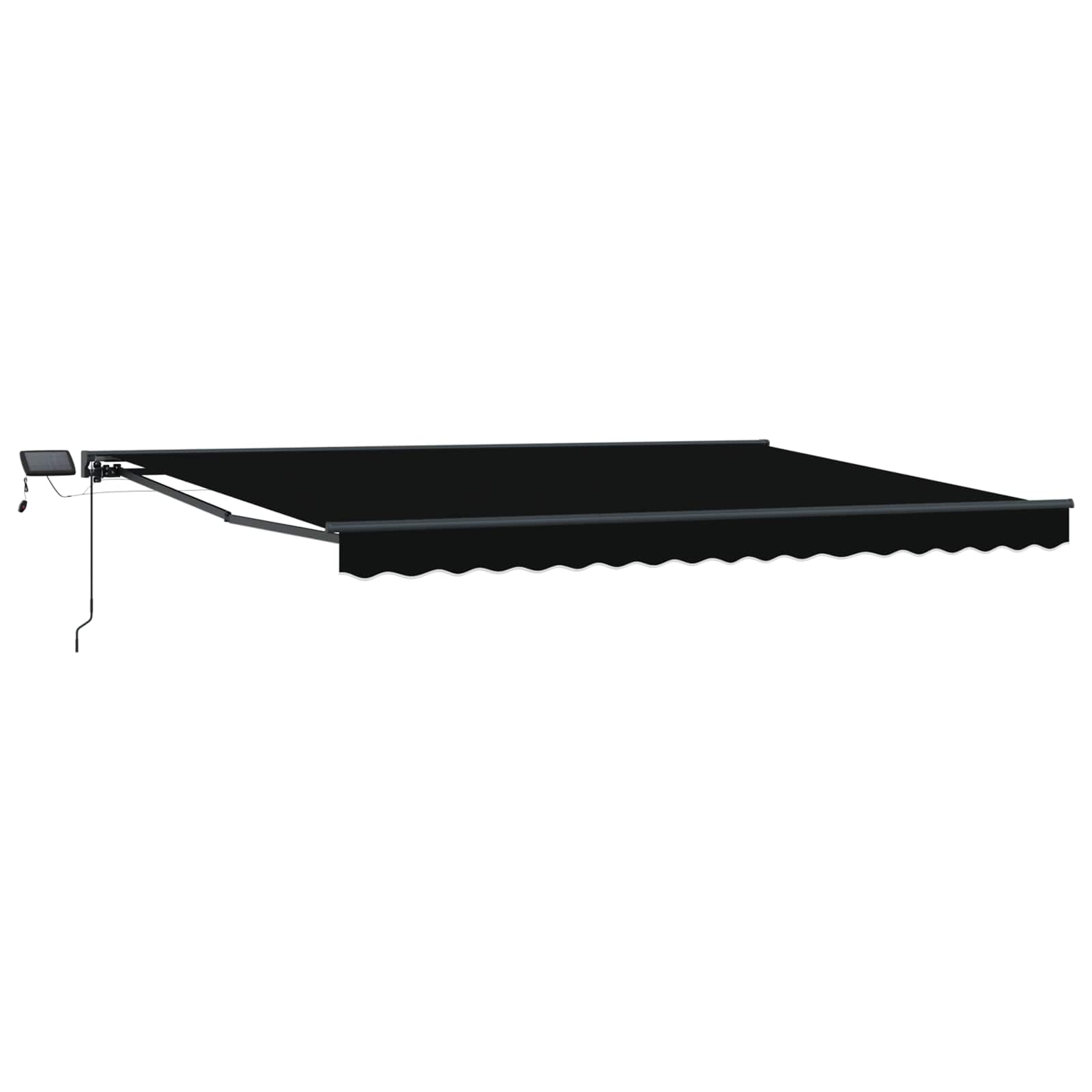 Handmatige Luifelhouder met LED's Zwart 4 × 3 m